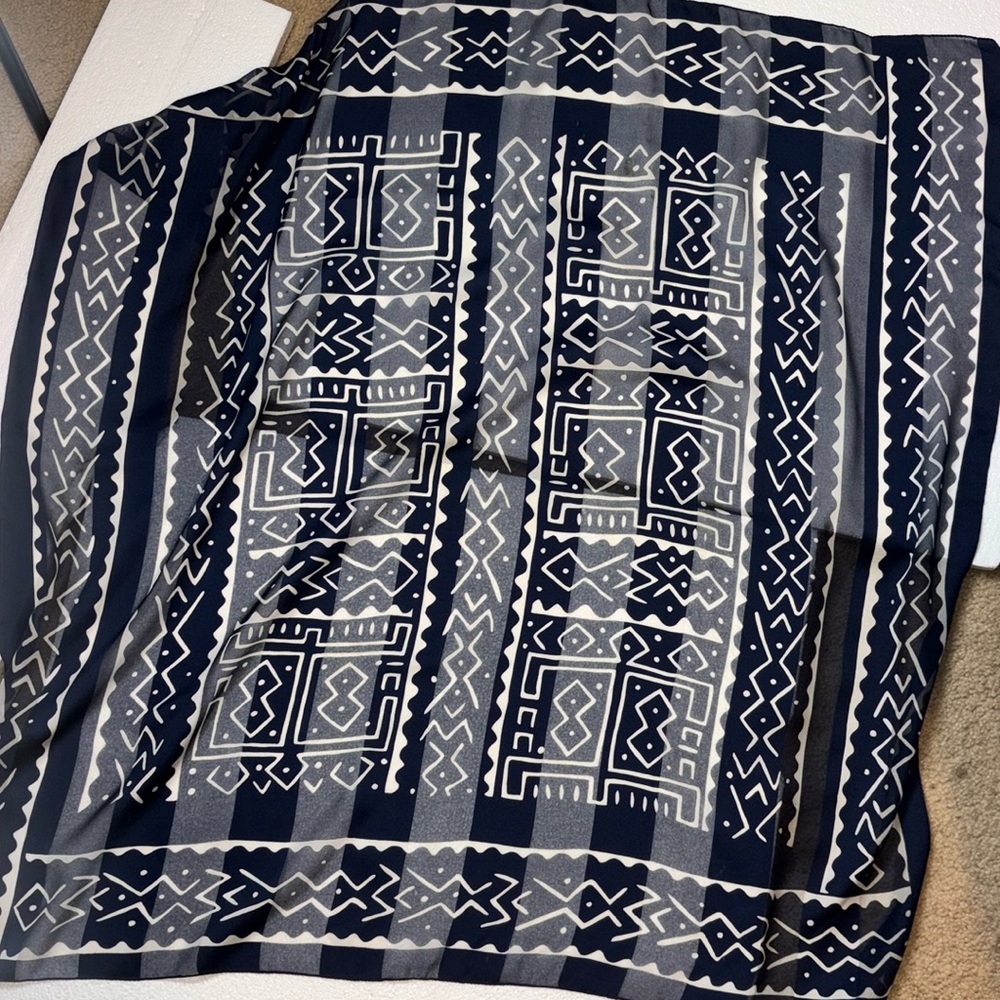 Blue and white scarf